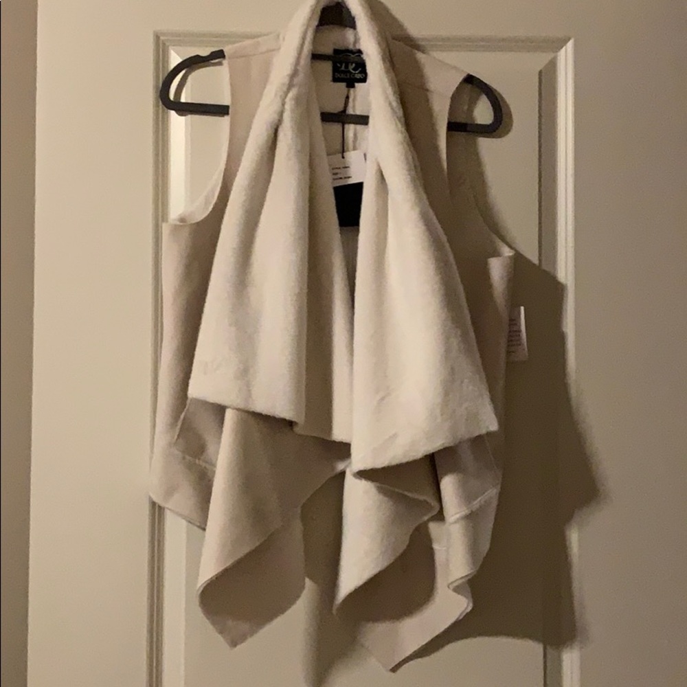 Faux suede/fur ivory vest